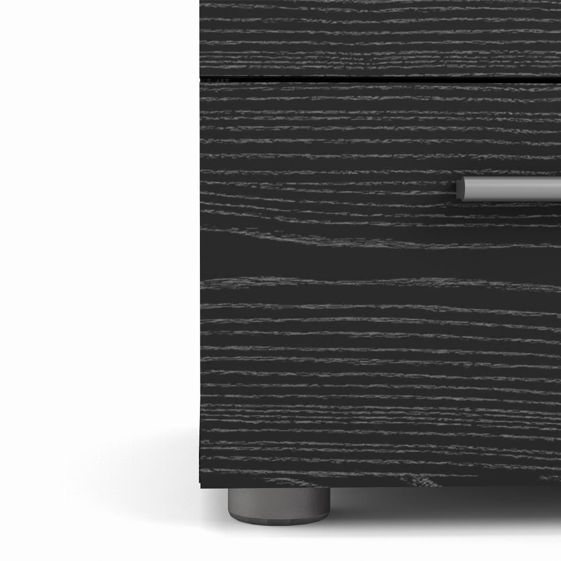 Pepe Bedside 2 Drawers in Black Woodgrain