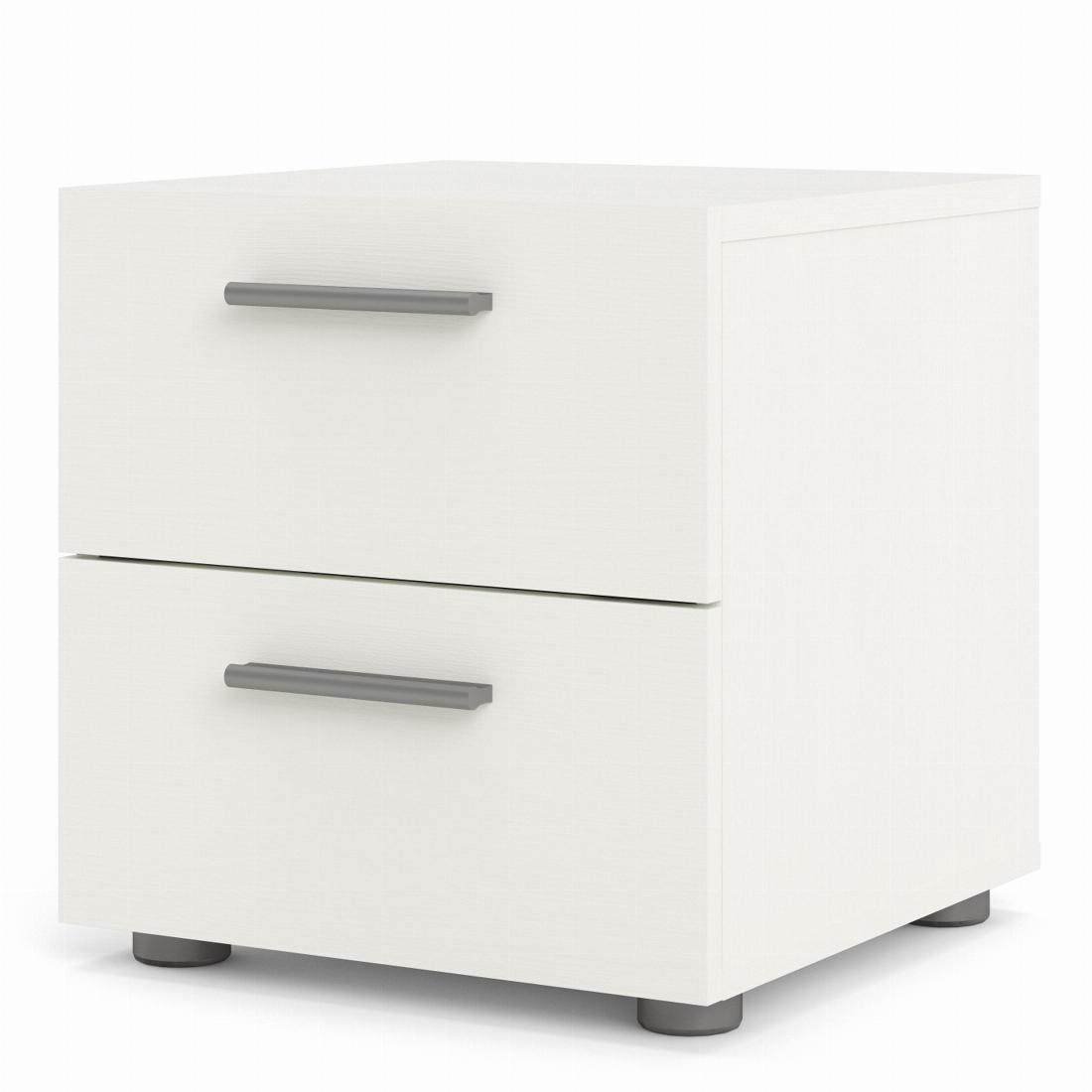 Pepe Bedside 2 Drawers in White Woodgrain