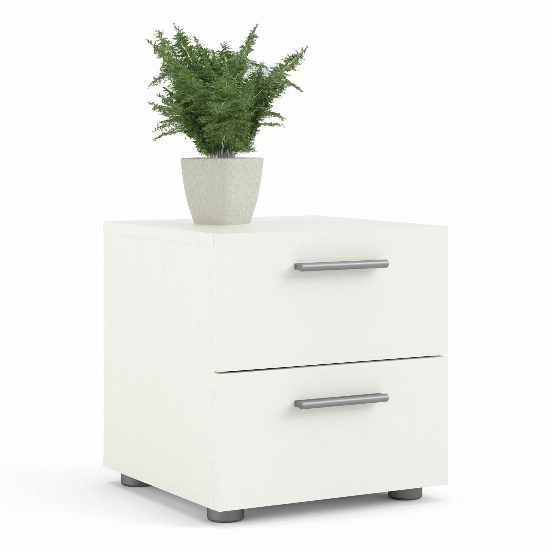 Pepe Bedside 2 Drawers in White Woodgrain