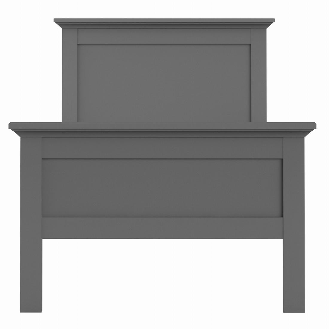 Paris Single Bed 90 x 200 in Matt Grey