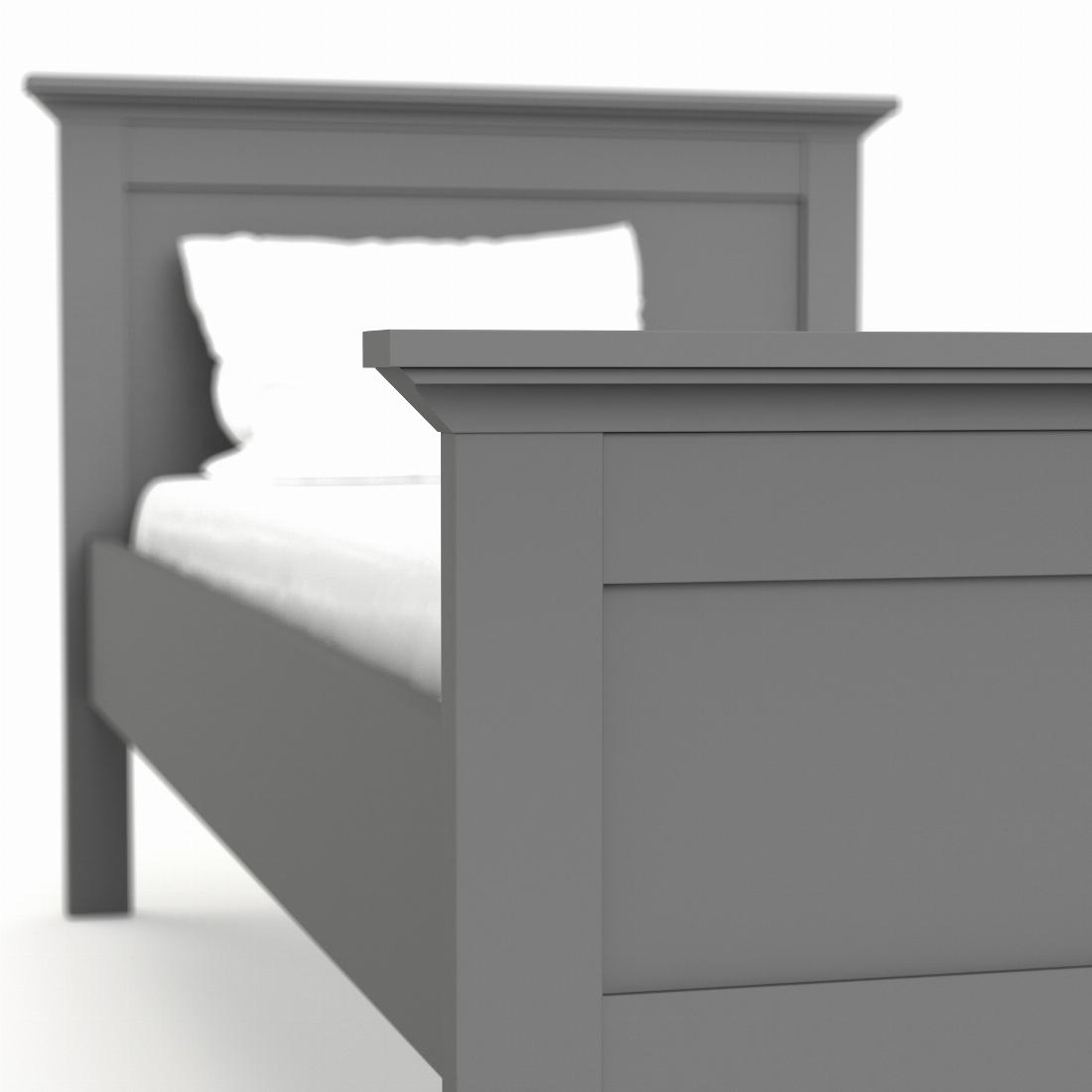 Paris Single Bed 90 x 200 in Matt Grey