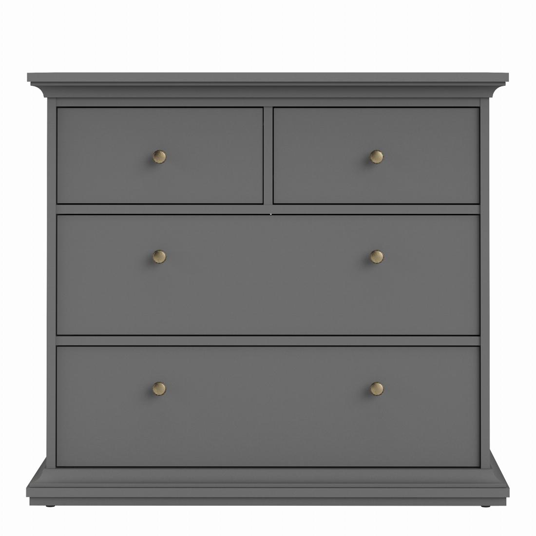 Paris Chest of 4 Drawers in Matt Grey