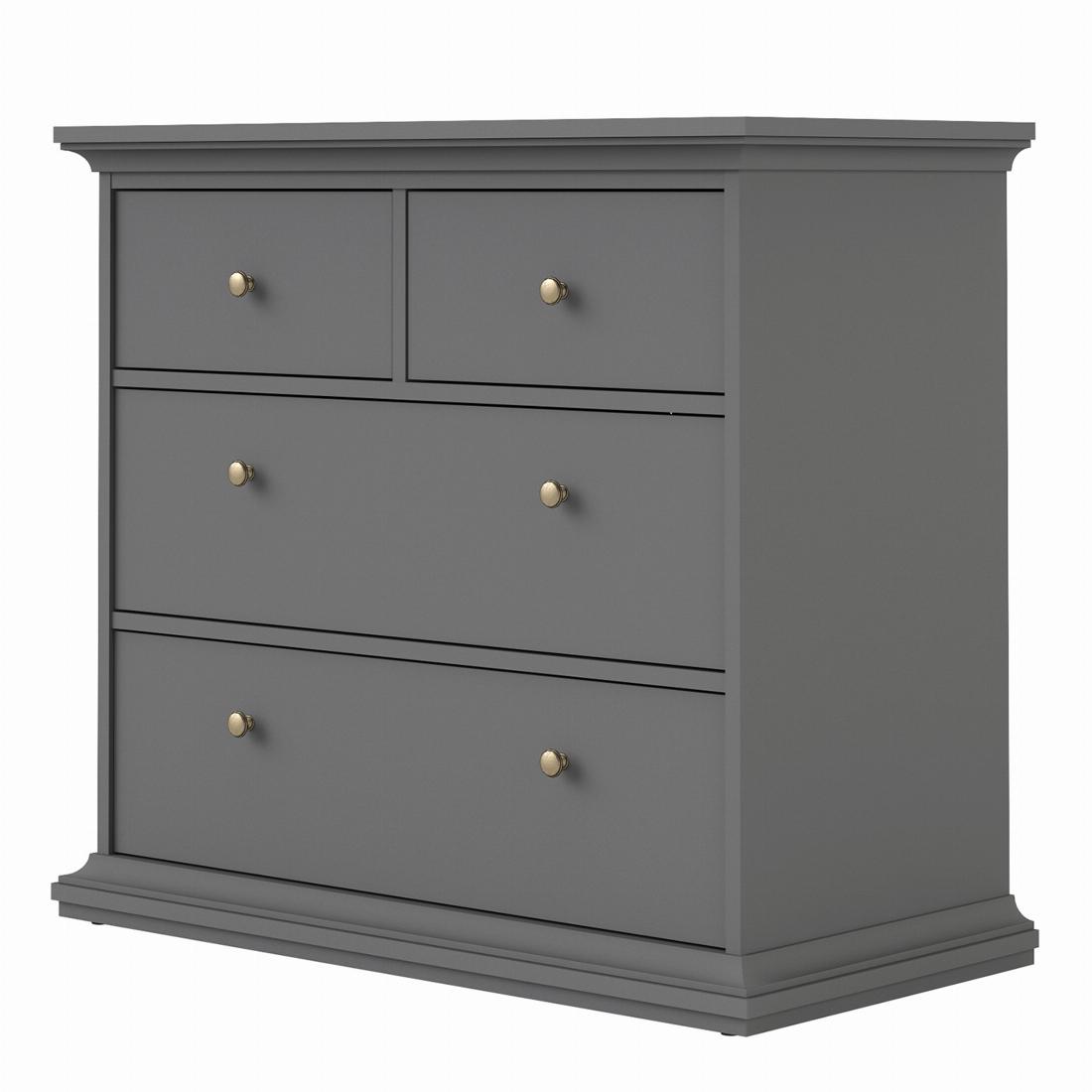 Paris Chest of 4 Drawers in Matt Grey