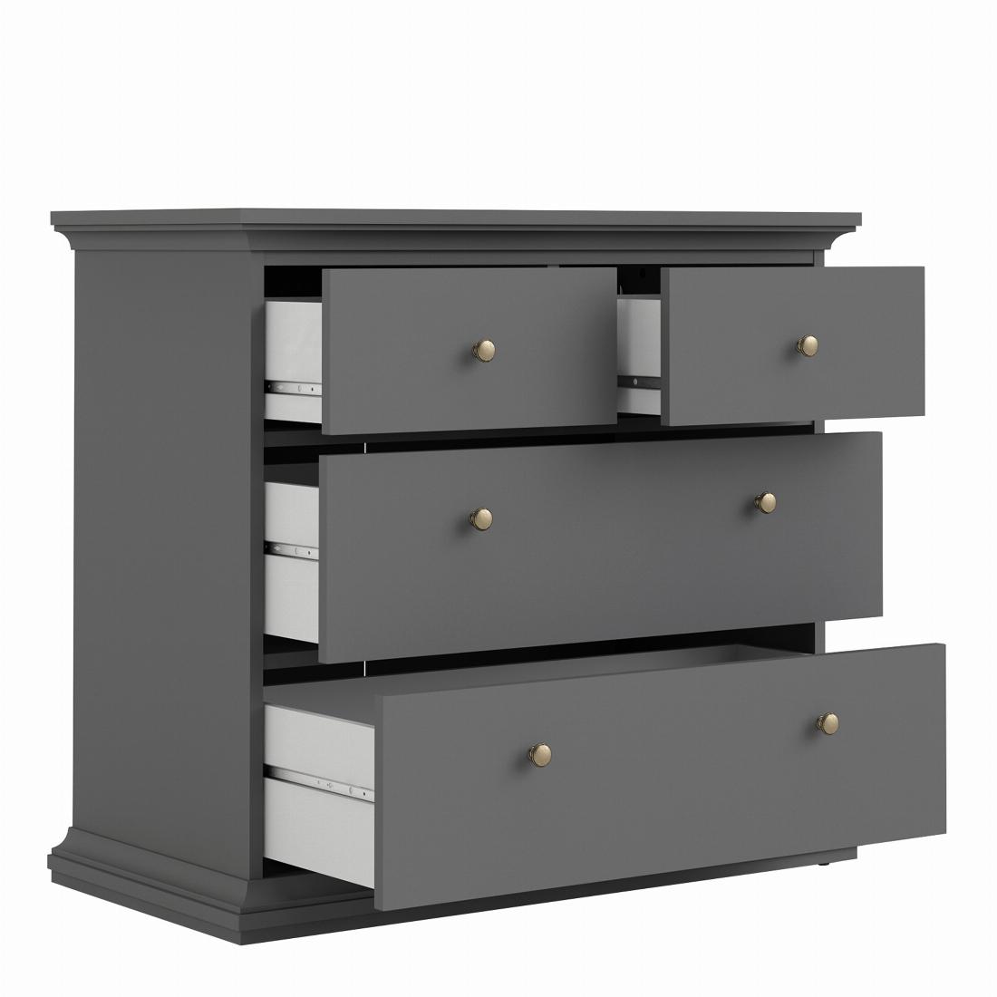 Paris Chest of 4 Drawers in Matt Grey