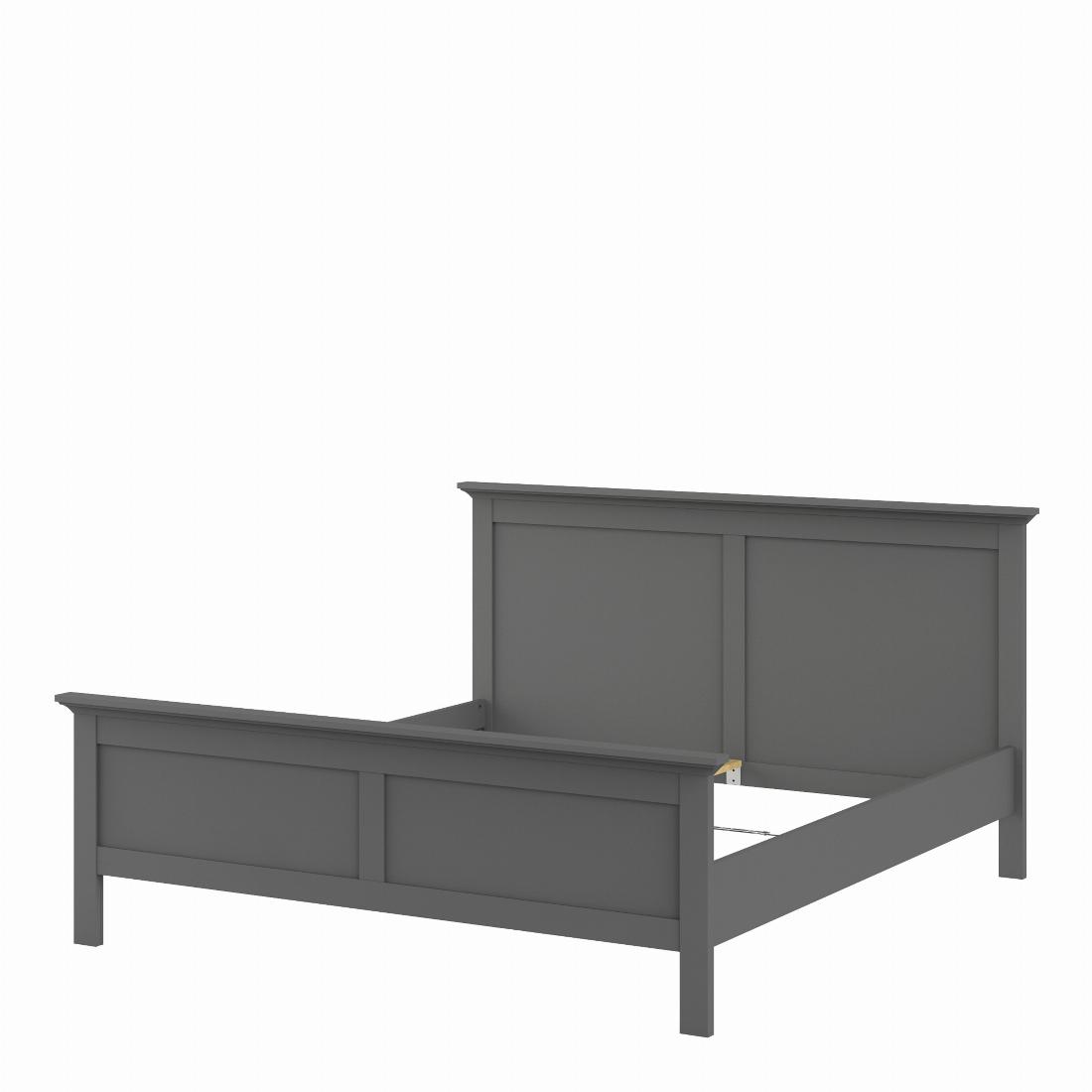 Paris King Bed 160 x 200 in Matt Grey