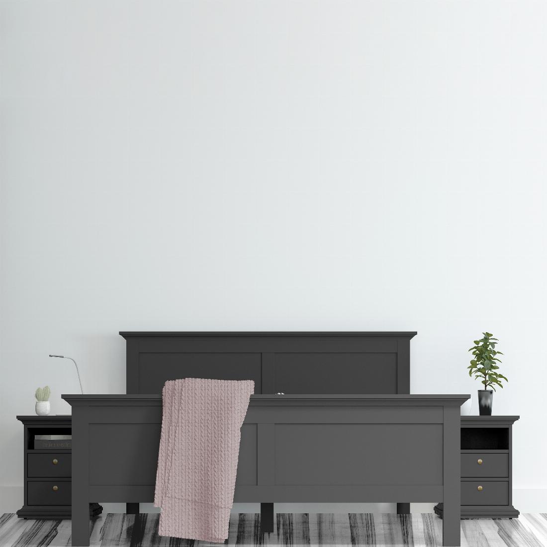 Paris Super King Bed 180 x 200 in Matt Grey