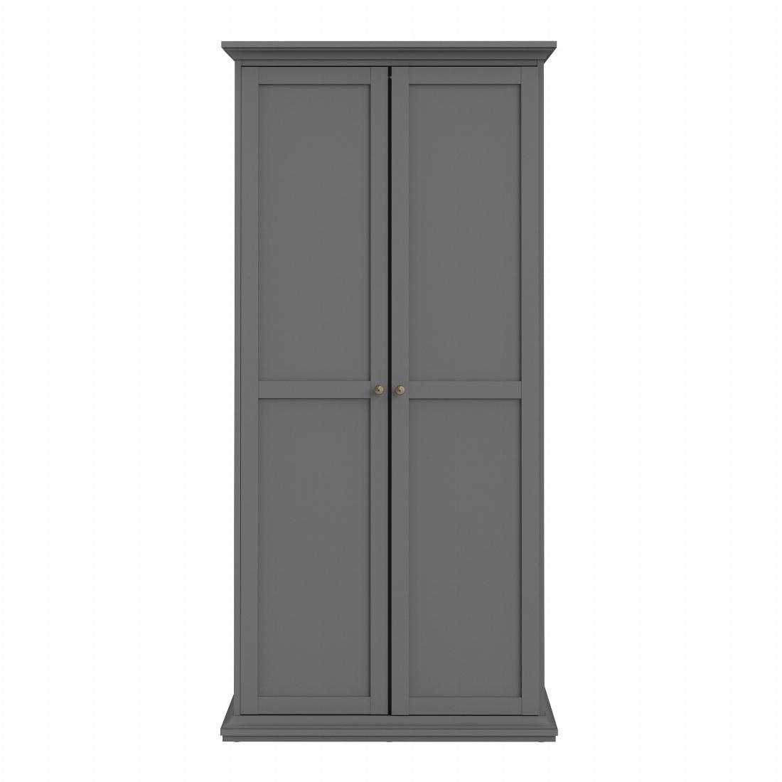 Paris Wardrobe with 2 Doors in Matt Grey