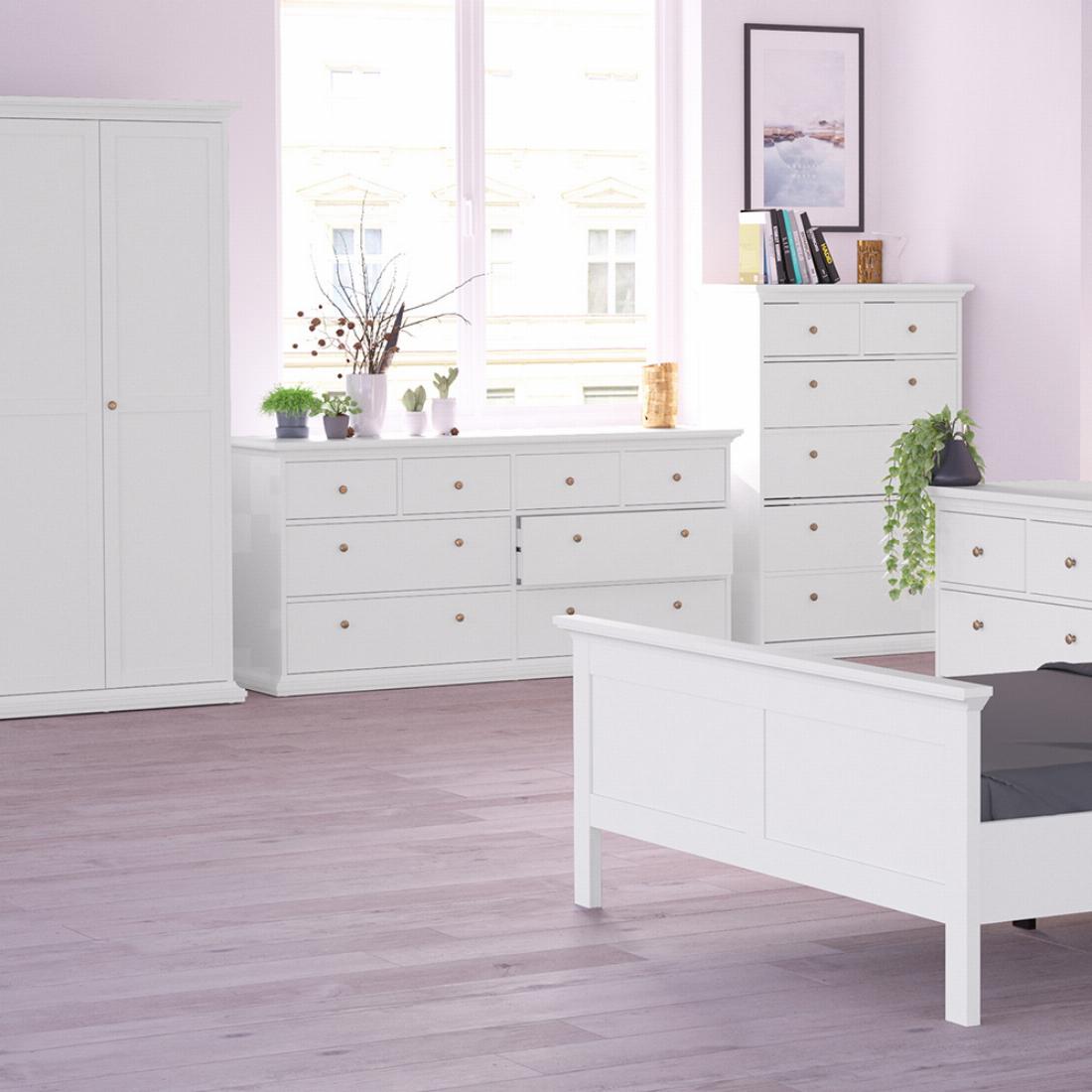 Paris Chest of 8 Drawers in White