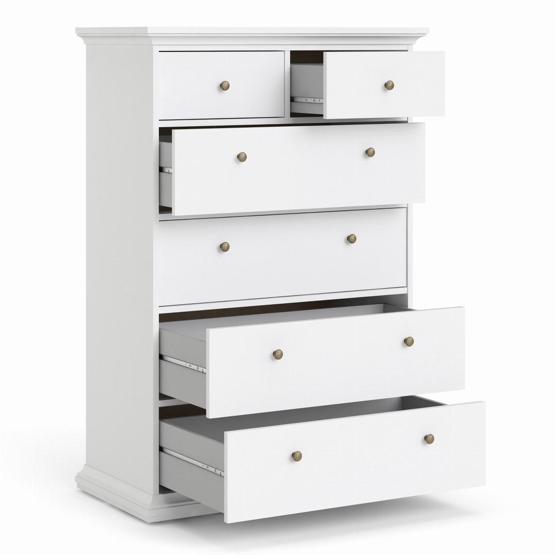 Paris Chest of 6 Drawers in White