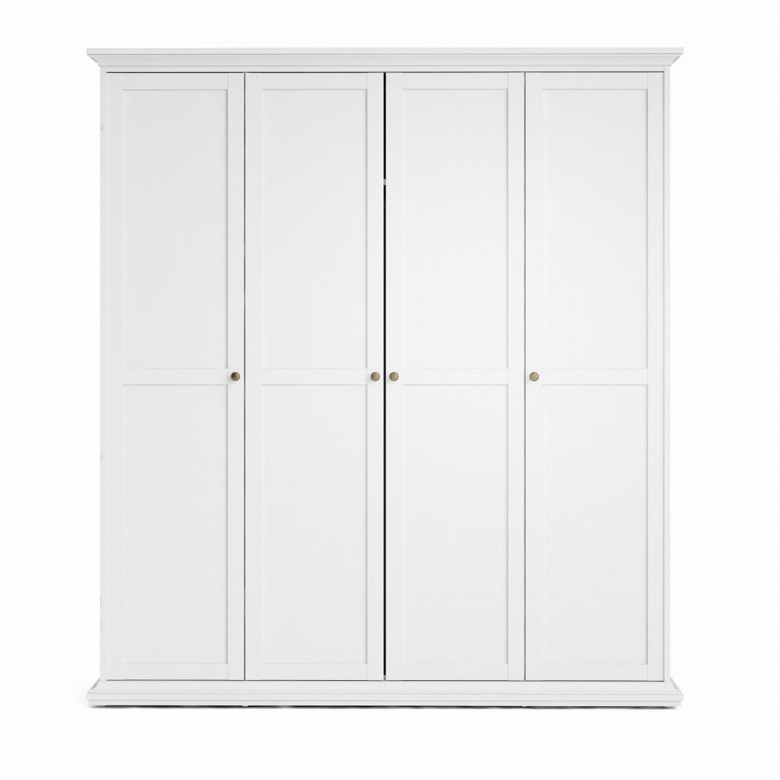 Paris Wardrobe with 4 Doors in White