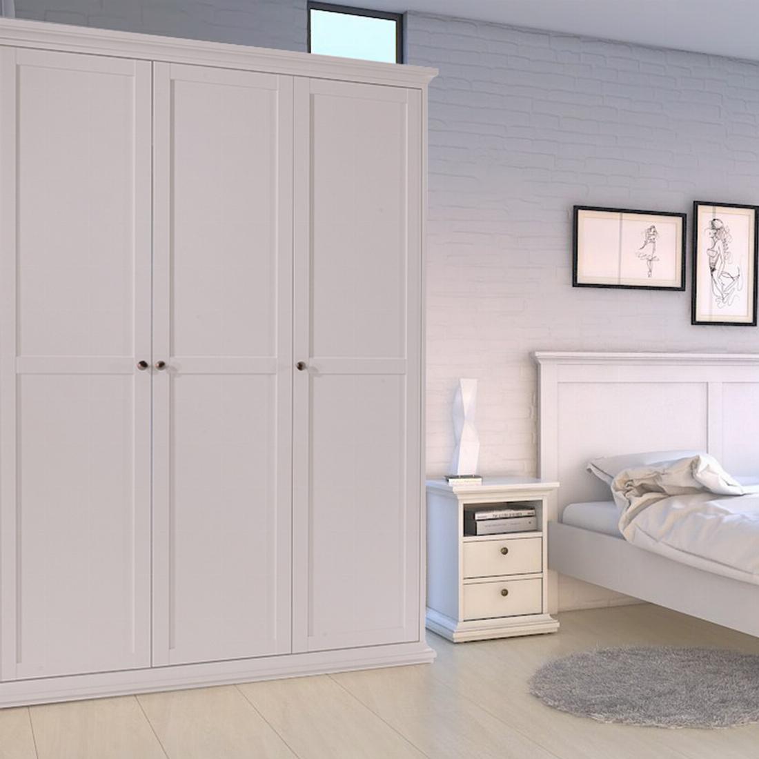 Paris Wardrobe with 4 Doors in White