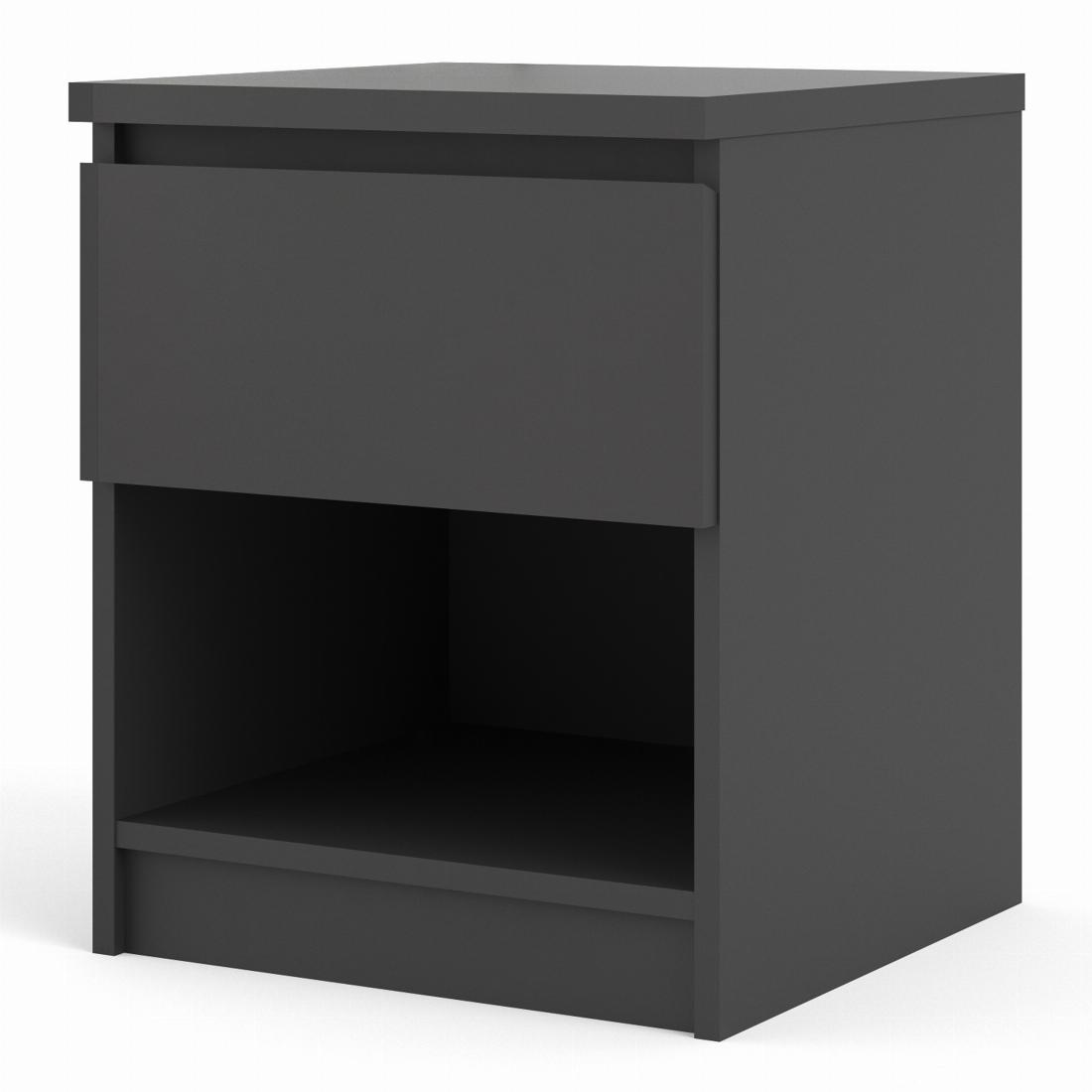 Naia Bedside 1 Drawer 1 Shelf in Black Matt