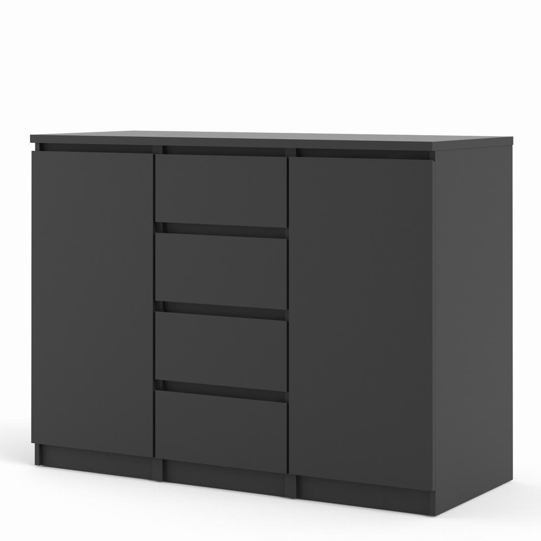 Naia Sideboard 4 Drawers 2 Doors in Black Matt