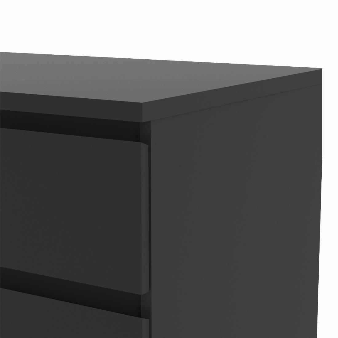 Naia Wide Chest of 6 Drawers 33 in Black Matt