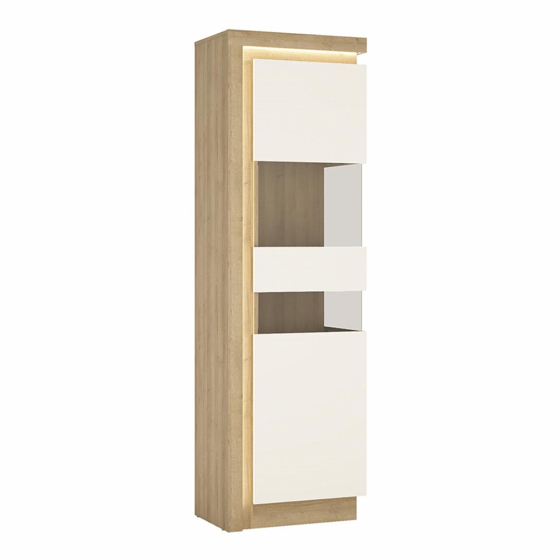 Lyon Tall narrow display cabinet RHD including LED lighting