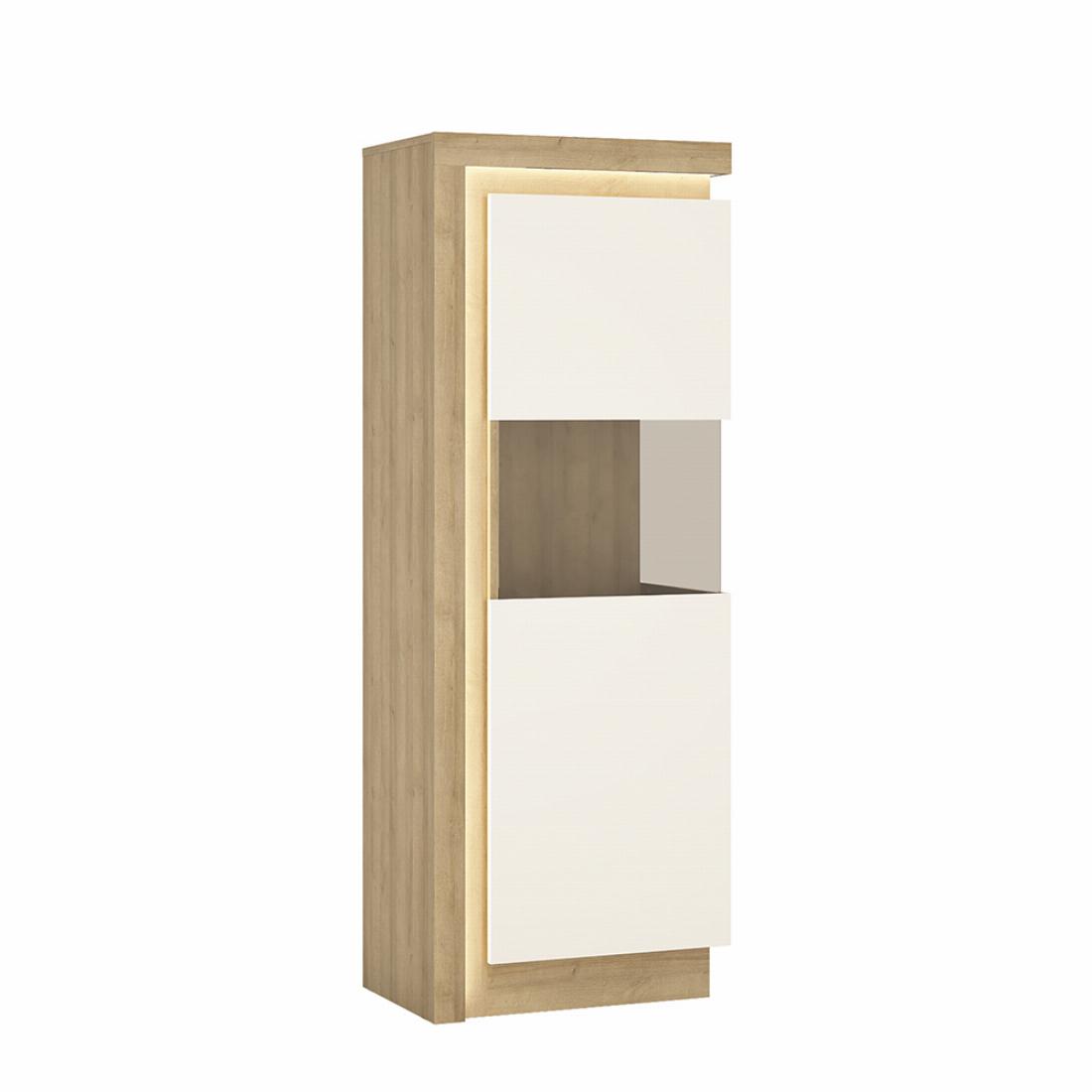 Lyon Narrow display cabinet RHD 1641cm high including LED lighting