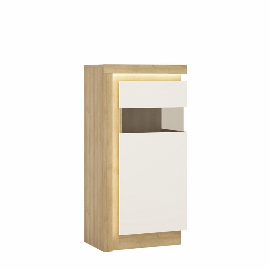 Lyon Narrow display cabinet RHD 1236cm high including LED lighting