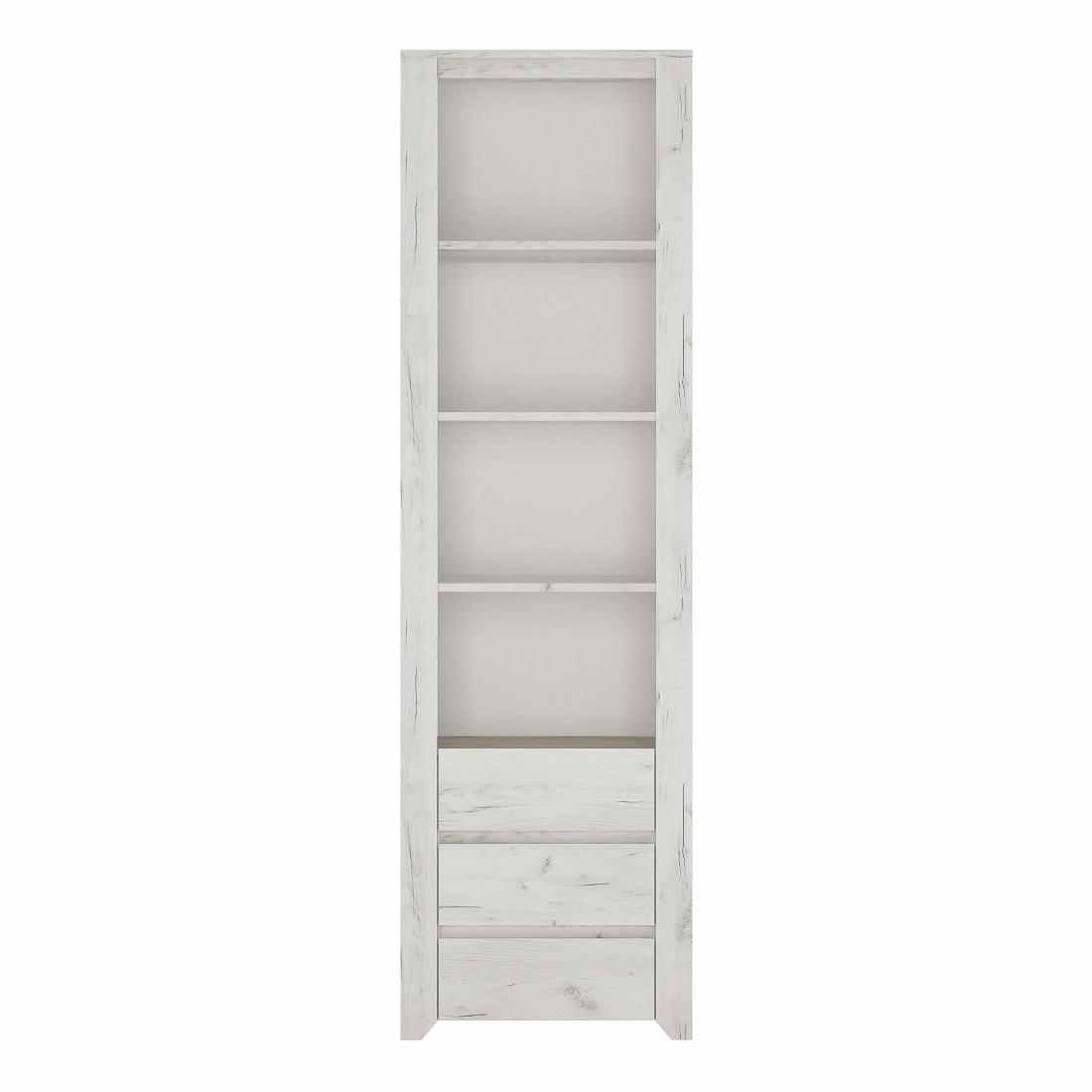 Angel Tall Narrow 3 Drawer Bookcase