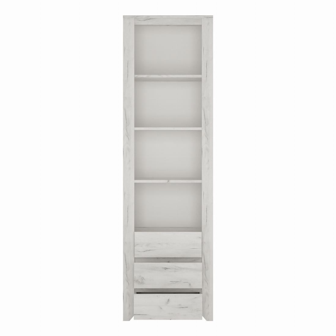 Angel Tall Narrow 3 Drawer Bookcase