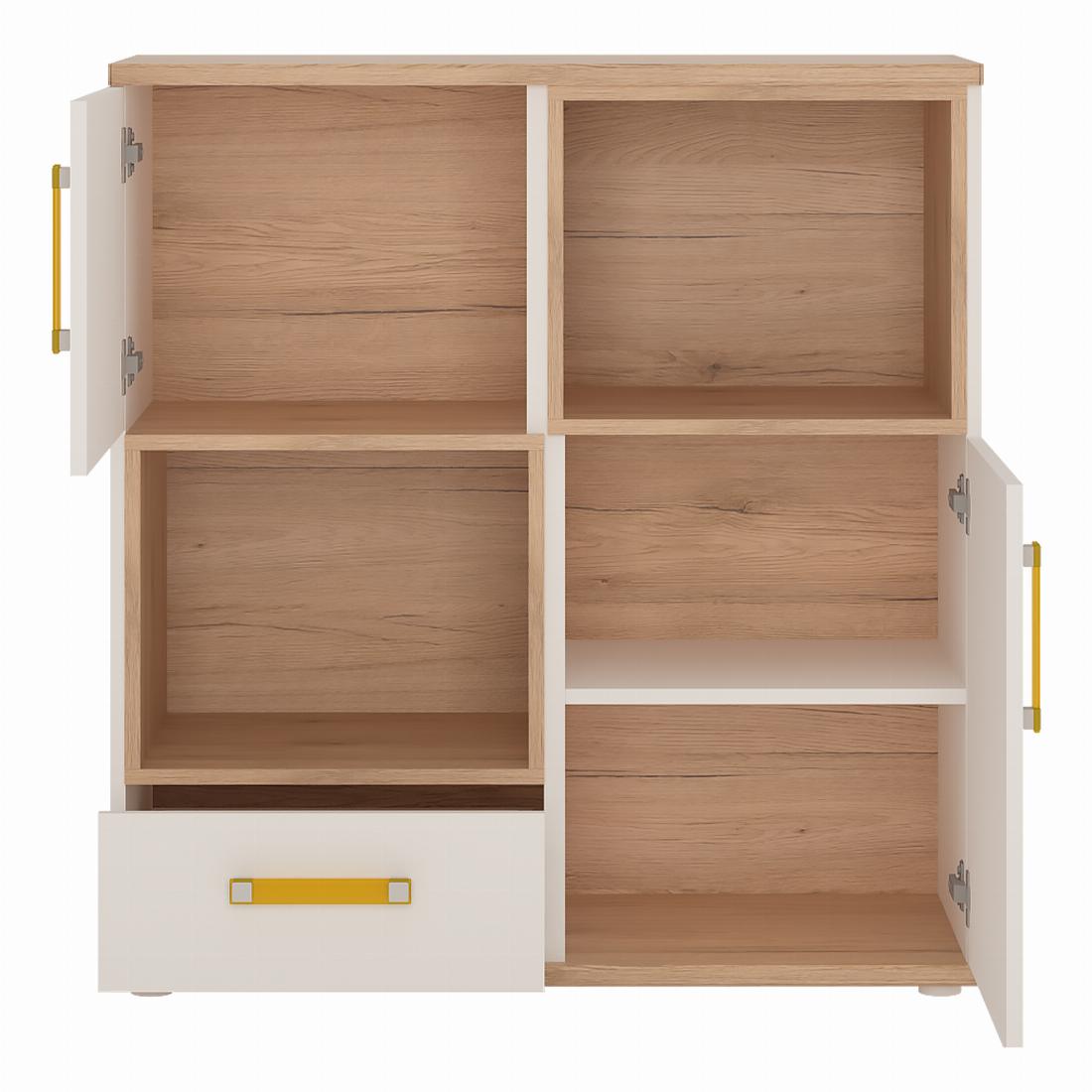 4Kids 2 Door 1 Drawer Cupboard with 2 open shelves