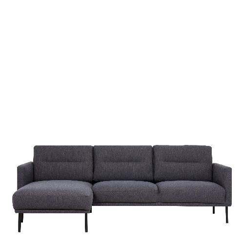 Larvik Chaiselongue Sofa (LH) - Antracit , Black Legs