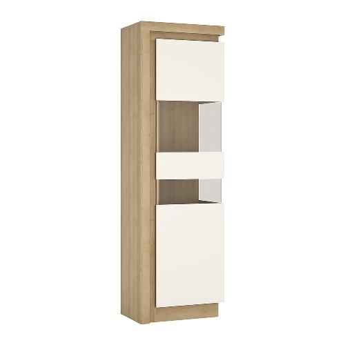 Lyon Tall narrow display cabinet RHD including LED lighting