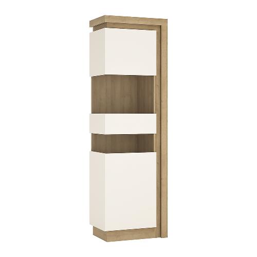 Lyon Tall narrow display cabinet LHD including LED lighting